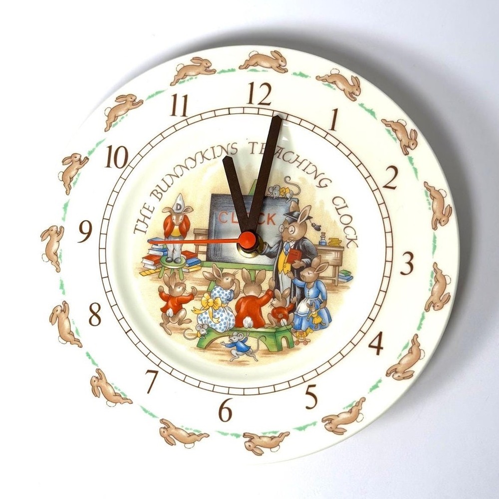 Vintage Bunnykins Clock, Whimsy, Fine Bone China, Royal Doulton, England
